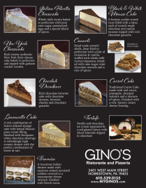 GINOS inside dessert menu